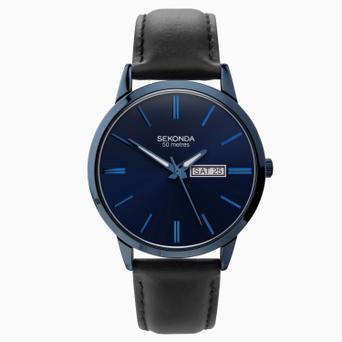 Sekonda Classic Men's Watch | Blue Case & Leather Strap with Blue Dial | 1843