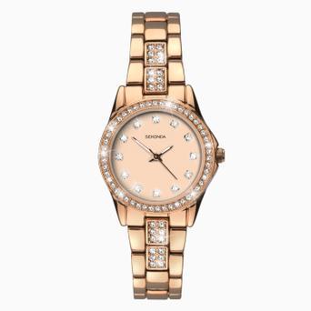 Sekonda Day To Night Ladies Watch | Rose Gold Case & Alloy Bracelet with Rose Dial | 2034
