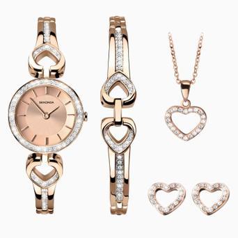 Sekonda Ladies Watch Rose Gold Christmas Gift Set | Two Tone Case & Alloy Bracelet with Rose Dial | 2363G
