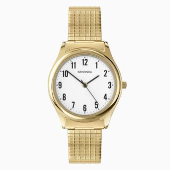 Sekonda Easy Reader Men's Watch | Gold Case & Stainless Steel Bracelet with White Dial | 3752