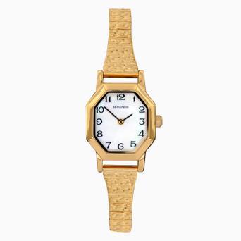 Sekonda Easy Reader Ladies Watch | Gold Case & Stainless Steel Expander with White Dial | 4265