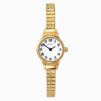 Sekonda Easy Reader Ladies Watch | Gold Case & Stainless Steel Expander with White Dial | 4474