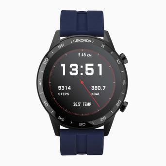Sekonda Active Smart Watch | Black Case & Blue Silicone Strap | 1912