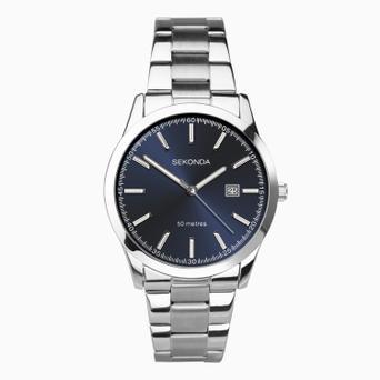 Sekonda Taylor Men's Watch | Silver Case & Stainless Steel Bracelet with Blue Dial | 1943
