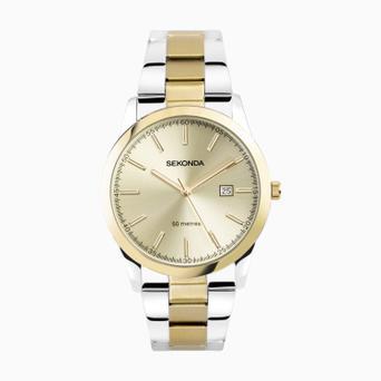 Sekonda Taylor Men's Watch | Two Tone Case & Stainless Steel Bracelet with Champagne Dial | 1997