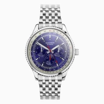 Sekonda Maverick Men's Watch | Silver Case & Silver Stainless Steel Bracelet with Blue Dial | 30077