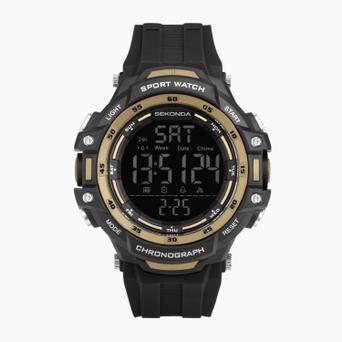 Sekonda Crossfell Digital Men’s Watch | Black Plastic Case & Strap with Black LCD Display | 30162