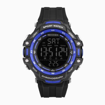 Sekonda Crossfell Digital Men’s Watch | Black Plastic Case & Strap with Black LCD Display | 30163