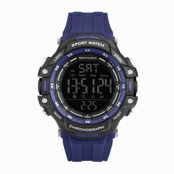 Sekonda Crossfell Digital Men’s Watch | Black Plastic Case & Blue Strap with Black LCD Display | 30164