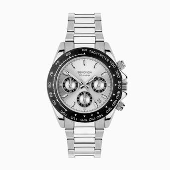 Sekonda Circuit Chronograph Men’s Watch | Silver Alloy Case & Stainless Steel Bracelet with Silver Dial | 30201