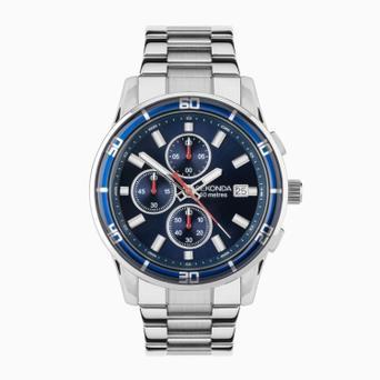 Sekonda Midnight Chronograph Men’s Watch | Silver Alloy Case & Stainless Steel Bracelet with Blue Dial | 30207