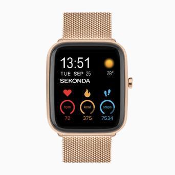 Sekonda Motion Plus Smart Watch | Rose Gold Alloy Case & Stainless Steel Mesh Bracelet | 30220