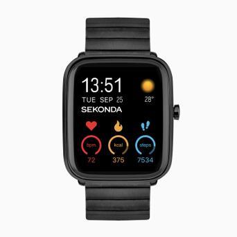 Sekonda Motion Plus Smart Watch | Black Alloy Case & Stainless Steel Bracelet | 30223