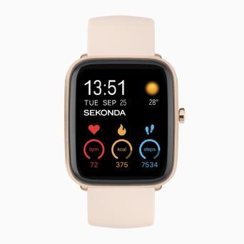 Sekonda Motion Plus Smart Watch | Rose Gold Alloy Case & Pink Silicone Strap | 30224