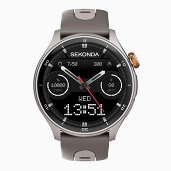 Sekonda Active Pro Smart Watch | Silver Alloy Case & Grey Silicone Strap | 30238