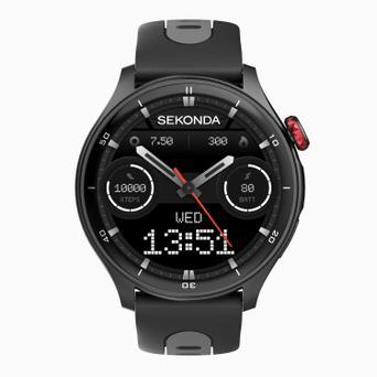 Sekonda Active Pro Smart Watch | Black Alloy Case & Black Silicone Strap | 30239