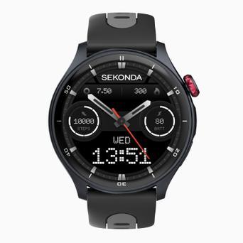 Sekonda Active Pro Smart Watch | Black Alloy Case & Black Silicone Strap | 30239