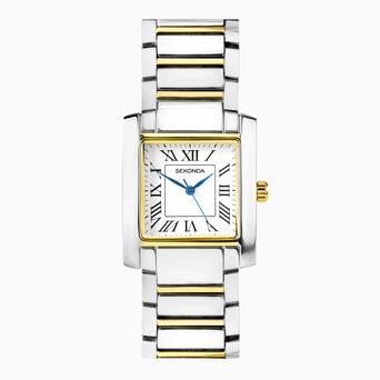 Sekonda Montreal Men's Watch | Two Tone Alloy Case & Bracelet with White Dial | 30245
