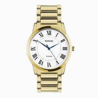 Sekonda Beaumont Men's Watch | Gold Alloy Case & Bracelet with White Dial | 30247