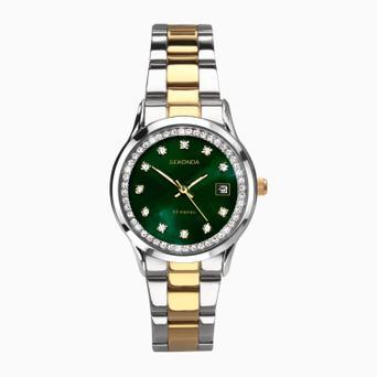 Sekonda Catherine Ladies Watch | Silver Case & Stainless Steel Bracelet with Green Dial | 40295