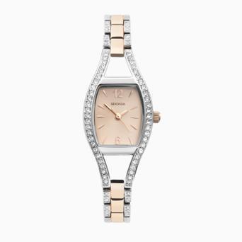 Sekonda Cocktail Ladies Watch | Silver Case & Two Tone Bracelet with Rose Gold Dial | 40360
