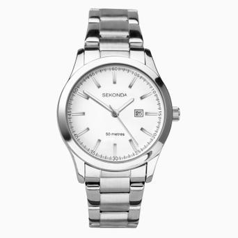 Sekonda Taylor Ladies Watch | Silver Case & Stainless Steel Bracelet with White Dial | 40363