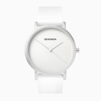 Sekonda Palette Ladies Watch | Silver Case & White Silicone Strap with White Dial | 40390
