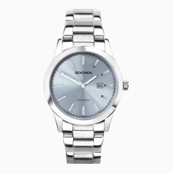 Sekonda Taylor Ladies Watch | Silver Case & Stainless Steel Bracelet with Light Blue Dial | 40404