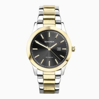 Sekonda Taylor Ladies Watch | Two Tone Case & Stainless Steel Bracelet with Grey Dial | 40429