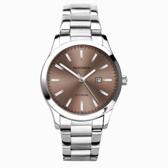 Sekonda Taylor Ladies Watch | Silver Case & Stainless Steel Bracelet with Brown Dial | 40540