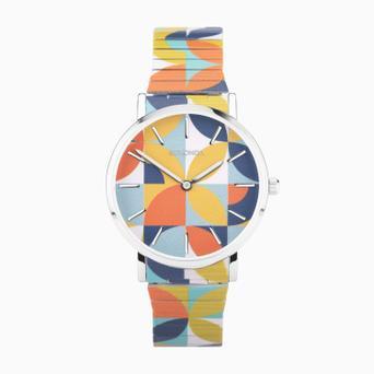 Sekonda Maxima Ladies Watch | Silver Alloy Case & Stainless Steel Expander Bracelet with Geometric Dial | 40578