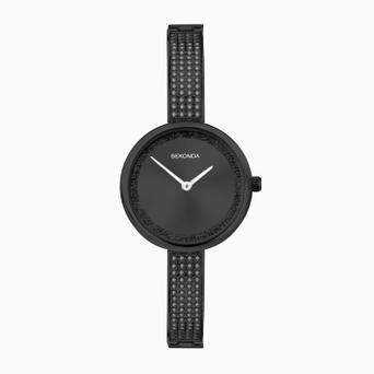 Sekonda Aurora Ladies Watch | Black Alloy Case & Bracelet with Black Dial | 40629