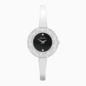 Sekonda Radiance Ladies Watch | Silver Brass Case & Bracelet with Black Dial | 40630
