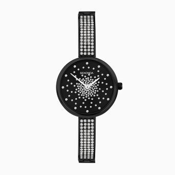 Sekonda Celeste Starlet Ladies Watch | Black Alloy Case & Bracelet with Black Dial | 40632