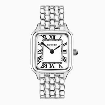 Sekonda Monica Maxi Ladies Watch | Silver Large Alloy Case & Bracelet with White Dial | 40656