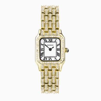 Sekonda Monica Ladies Watch | Gold Alloy Case & Full Stone Set Bracelet with White Dial | 40661