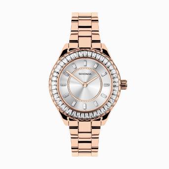 Sekonda Margot Ladies Watch | Rose Gold Alloy Case & Stainless Steel Bracelet with Silver Dial | 40671