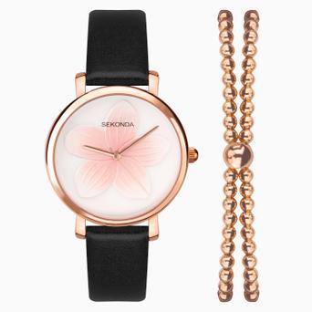 Sekonda Ladies Gift Set Watch | Rose Gold Case & PU Strap with White Dial | 49008