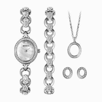 Sekonda Ladies Watch Gift Set | Silver Case & Alloy Bracelet with White Dial | 49019