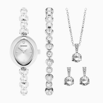 Sekonda Ladies Dress Watch Gift Set | Silver Alloy Case & Bracelet with Silver Dial | 49034