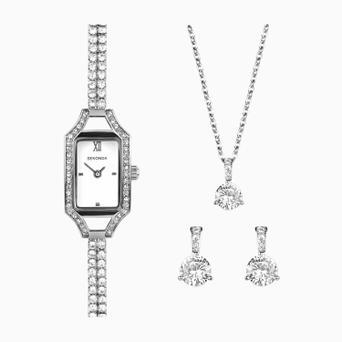 Sekonda Gatsby Ladies Watch Gift Set | Silver Alloy Case & Bracelet with Silver Dial | 49055