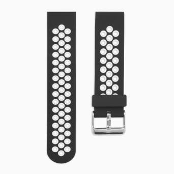 Sekonda White Dot & Black Silicone 20mm Strap