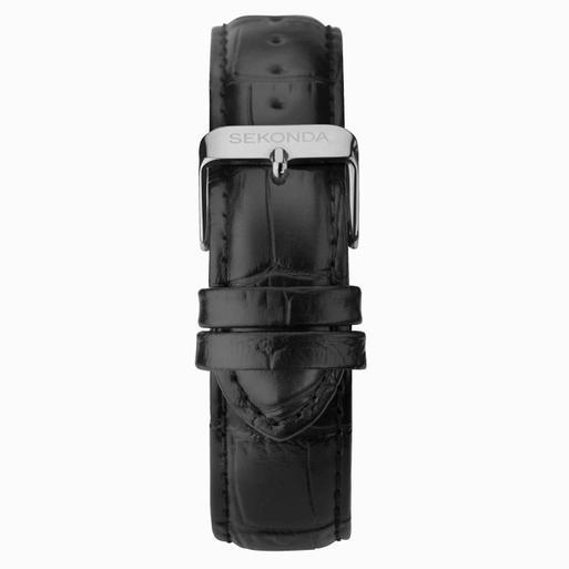 Sekonda Velocity Chronograph Men's Watch | Stainless Steel Case & Black Leather Strap with Black Dial | 30017