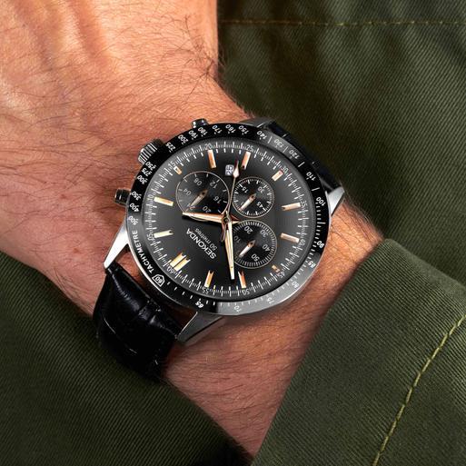Sekonda men's black chronograph bracelet watch online