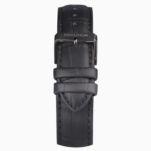 Sekonda men's black dial stainless steel dual time watch online
