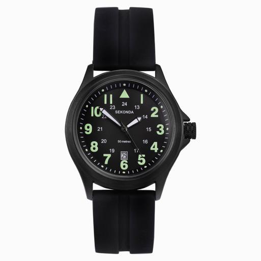 Sekonda Altitude Men s Pilot Watch 30030 Round Black Rubber