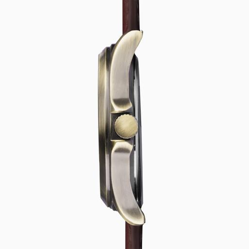 Sekonda Altitude Men's Watch | Bronze Case & Brown Leather Strap with Black Dial | 30034