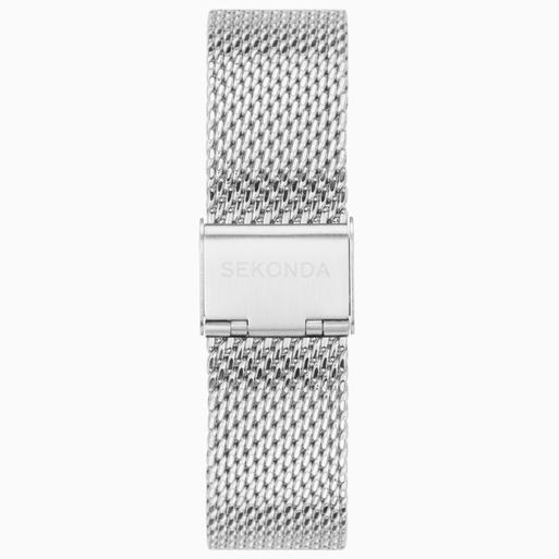 Sekonda Airborne Men's Watch | Silver Alloy Case & Stainless Steel Mesh Bracelet with Black Dial | 30101