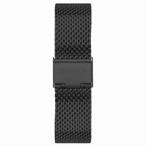 Sekonda Airborne Men's Chronograph Watch | Black Alloy Case & Stainless Steel Mesh Bracelet with Black Dial | 30102