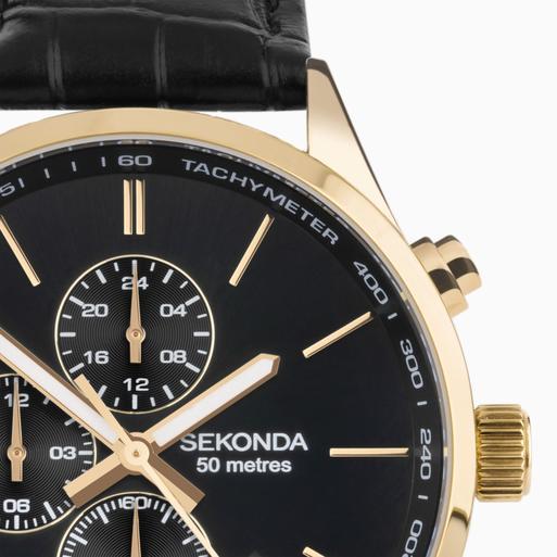 chronograph sekonda men's dual time bracelet watch